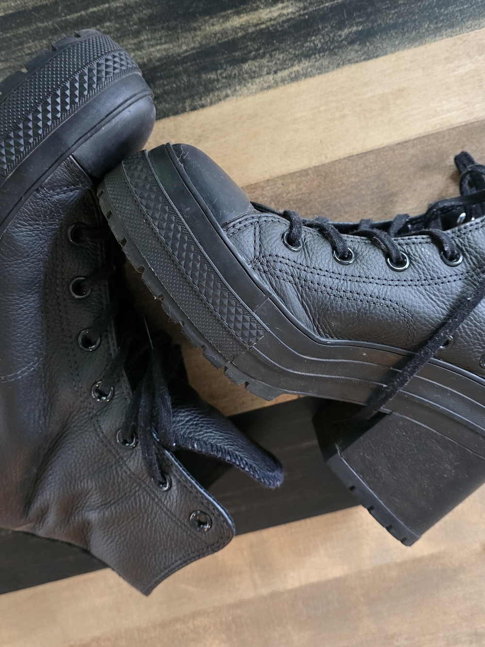 Converse Black Leather High-Top Sneakers - Picture 2 of 2